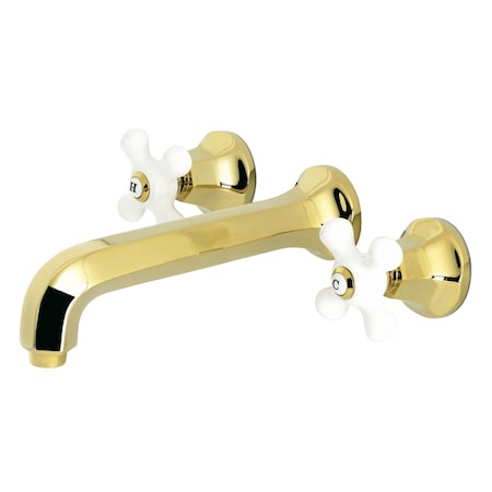 Kingston Brass Roman Tub Faucet, Polished Brass, Wall Mount KS4022PX